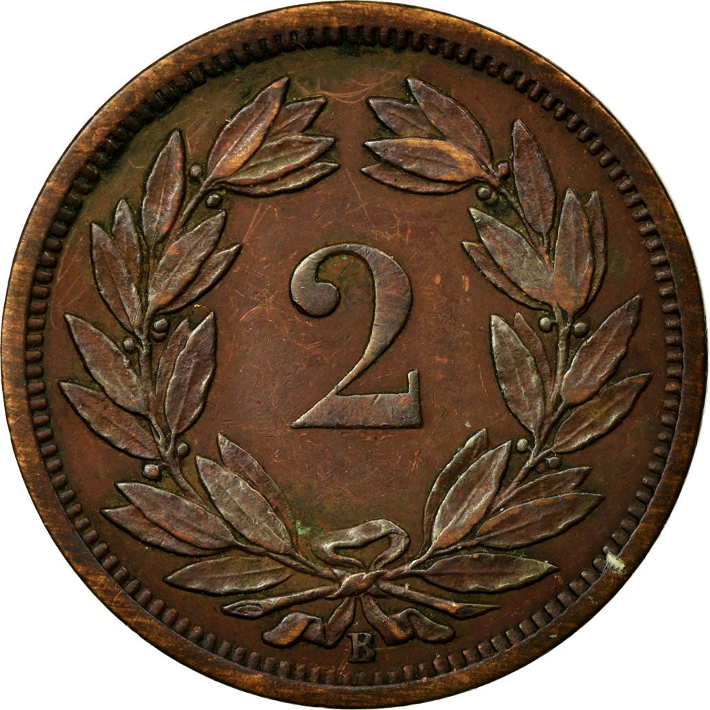 Coin, Switzerland, 2 Rappen, 1886, Bern, EF(40-45), Bronze, KM:4.1