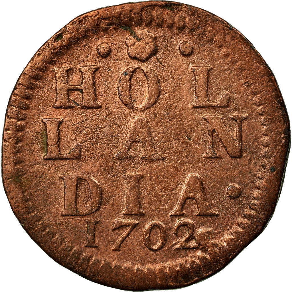 Munten, Nederland, HOLLAND, Duit, 1702, FR, Koper, KM:80