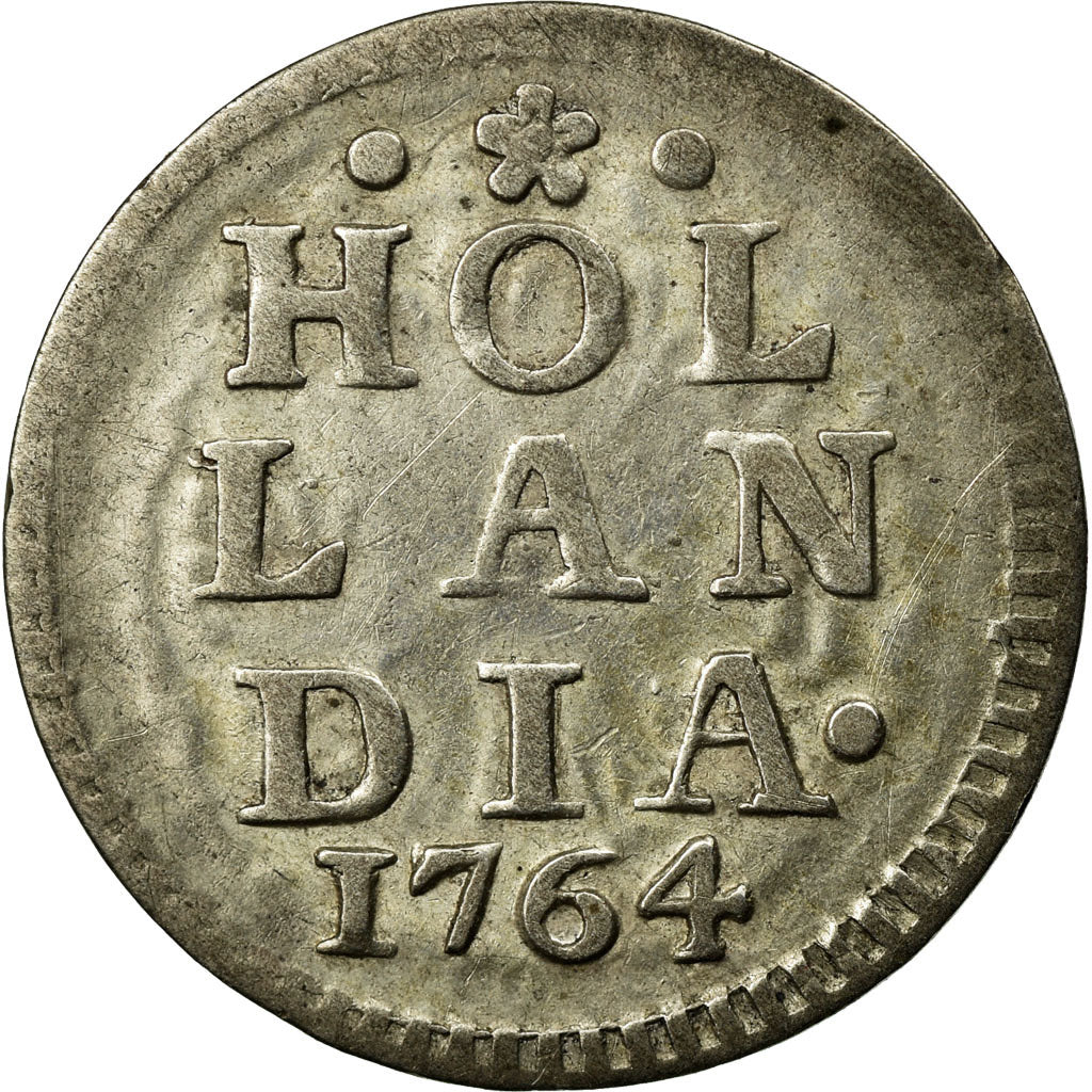 Coin, Netherlands, HOLLAND, Stuiver, Broom, 1764, EF(40-45), Silver, KM:91