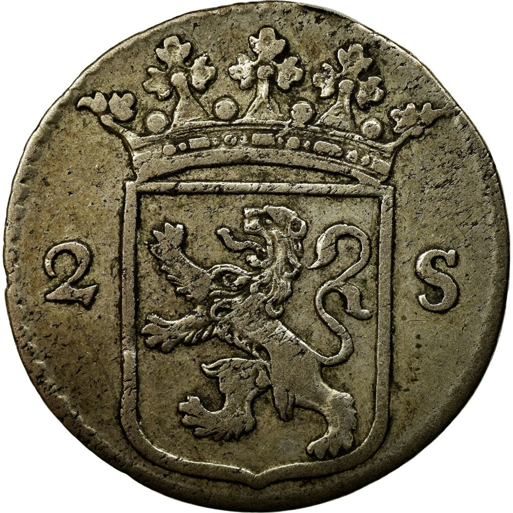 Coin, Netherlands, UTRECHT, 2 Stuivers, Double Wapenstuiver, 1784, EF(40-45)