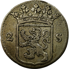 Coin, Netherlands, UTRECHT, 2 Stuivers, Double Wapenstuiver, 1784, EF(40-45)