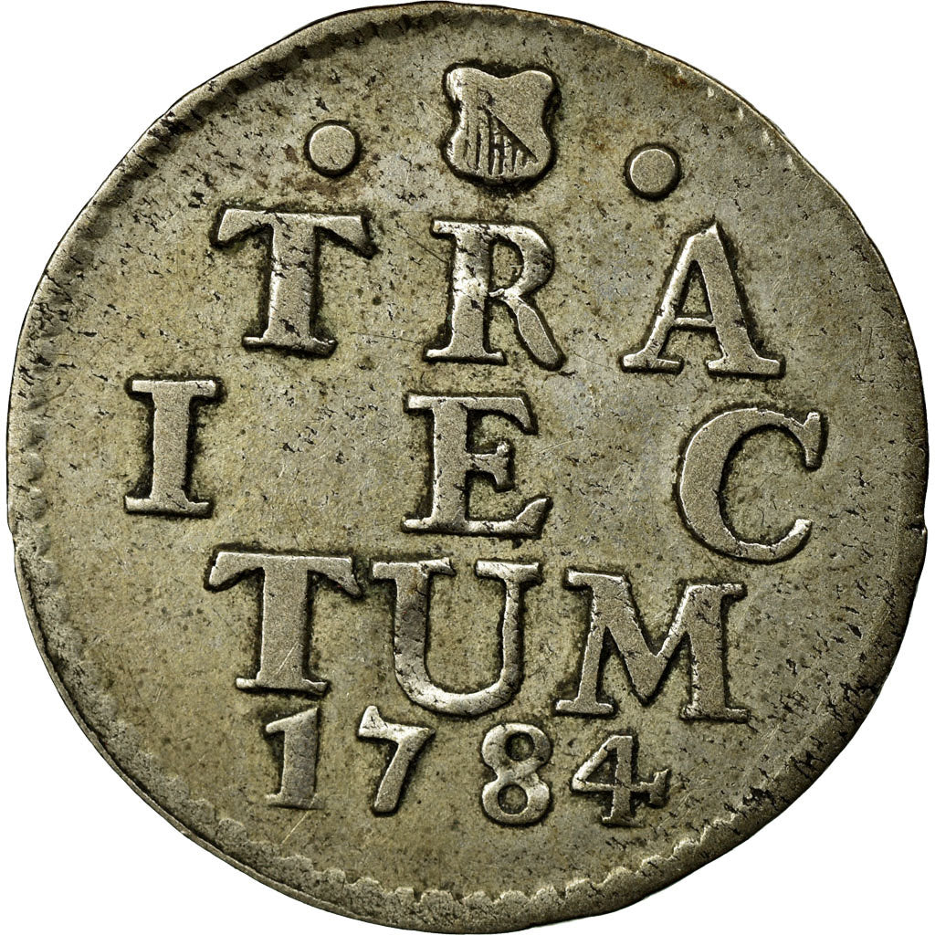 Coin, Netherlands, UTRECHT, 2 Stuivers, Double Wapenstuiver, 1784, EF(40-45)