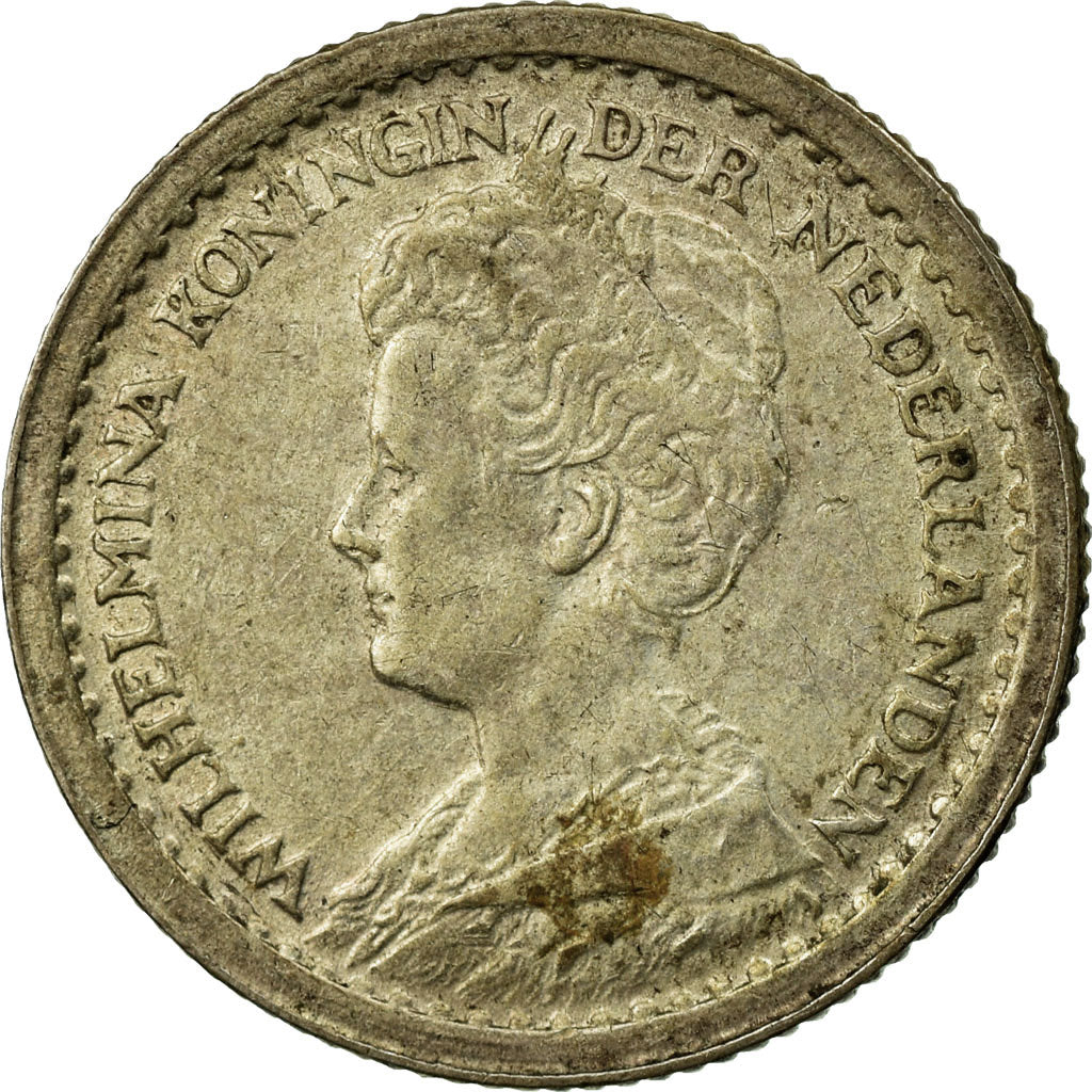 Coin, Netherlands, Wilhelmina I, 10 Cents, 1918, VF(30-35), Silver, KM:145