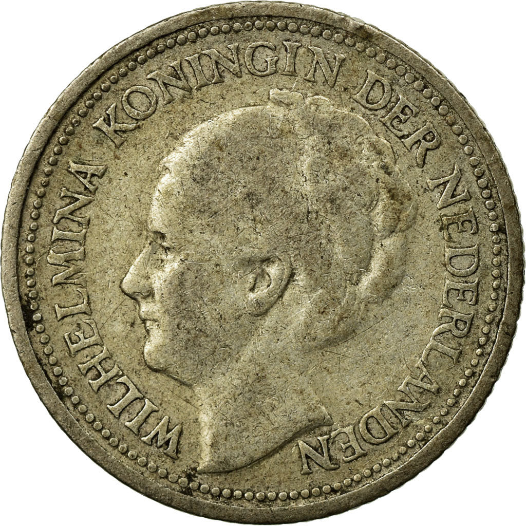 Coin, Netherlands, Wilhelmina I, 10 Cents, 1928, VF(30-35), Silver, KM:163