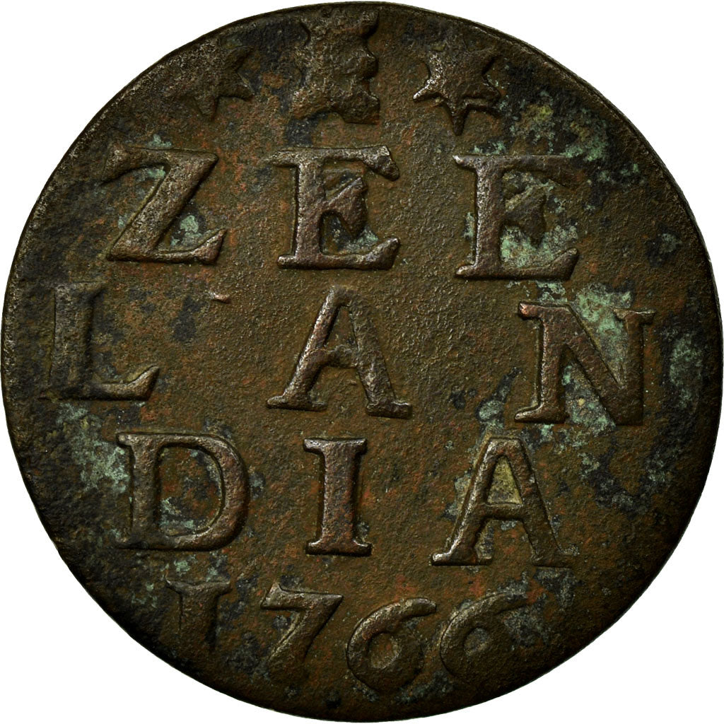 Coin, Netherlands, ZEELAND, Duit, 1766, VF(30-35), Copper, KM:101.1