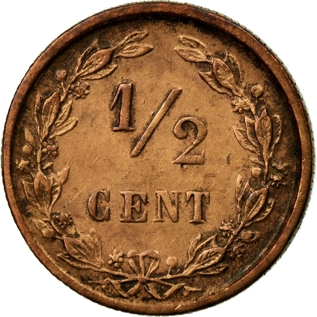 Coin, Netherlands, Wilhelmina I, 1/2 Cent, 1891, EF(40-45), Bronze, KM:109.2