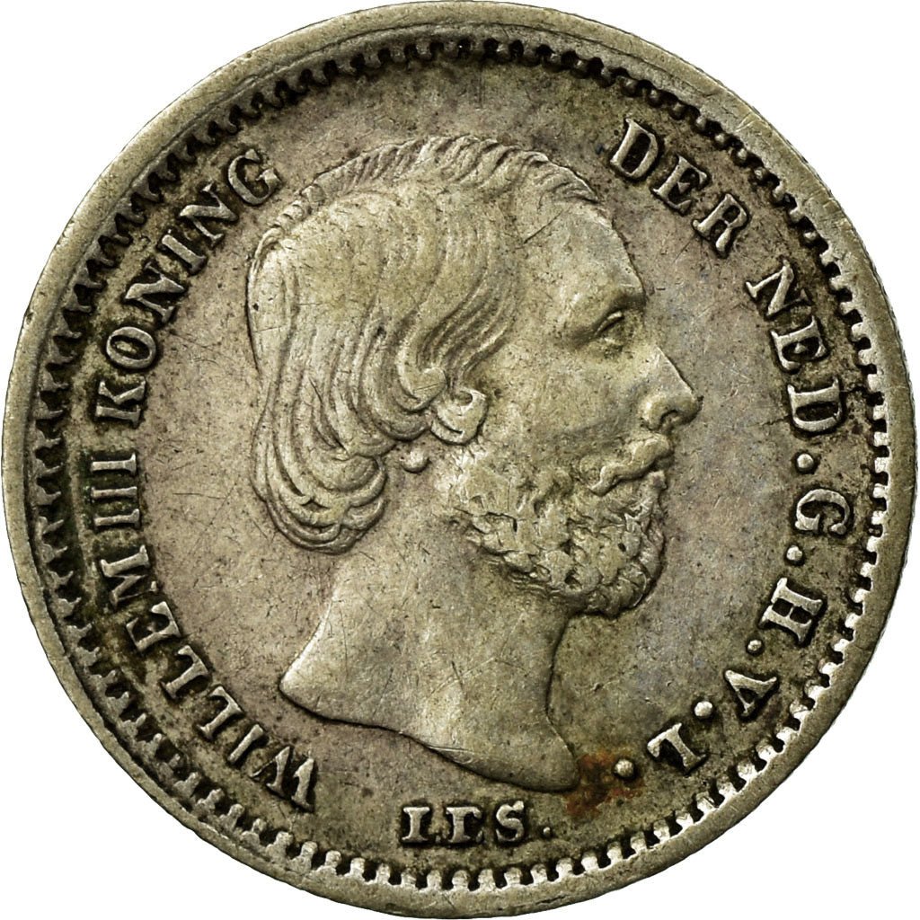 Coin, Netherlands, William III, 5 Cents, 1850, EF(40-45), Silver, KM:91