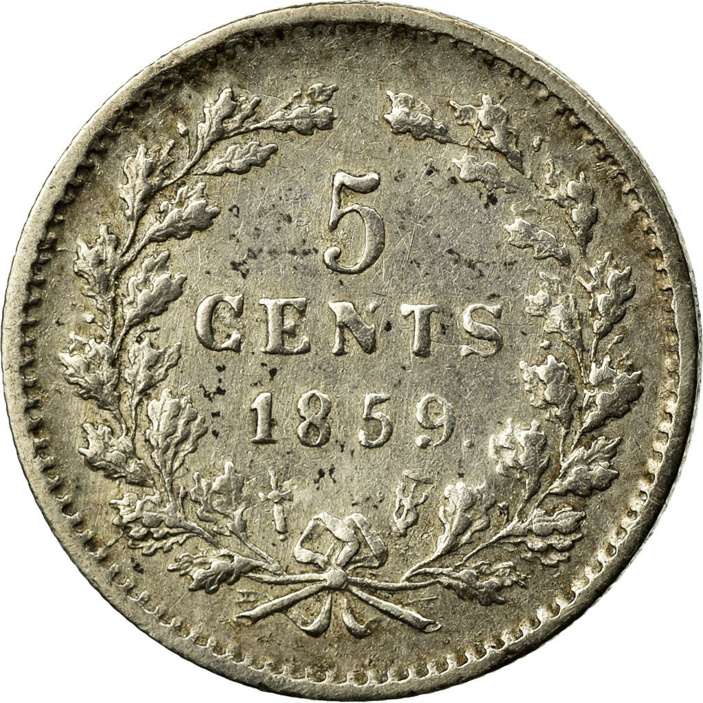 Coin, Netherlands, William III, 5 Cents, 1859, EF(40-45), Silver, KM:91