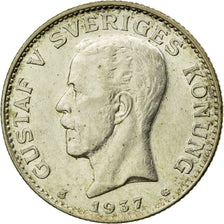 Coin, Sweden, Gustaf V, Krona, 1937, AU(55-58), Silver, KM:786.2