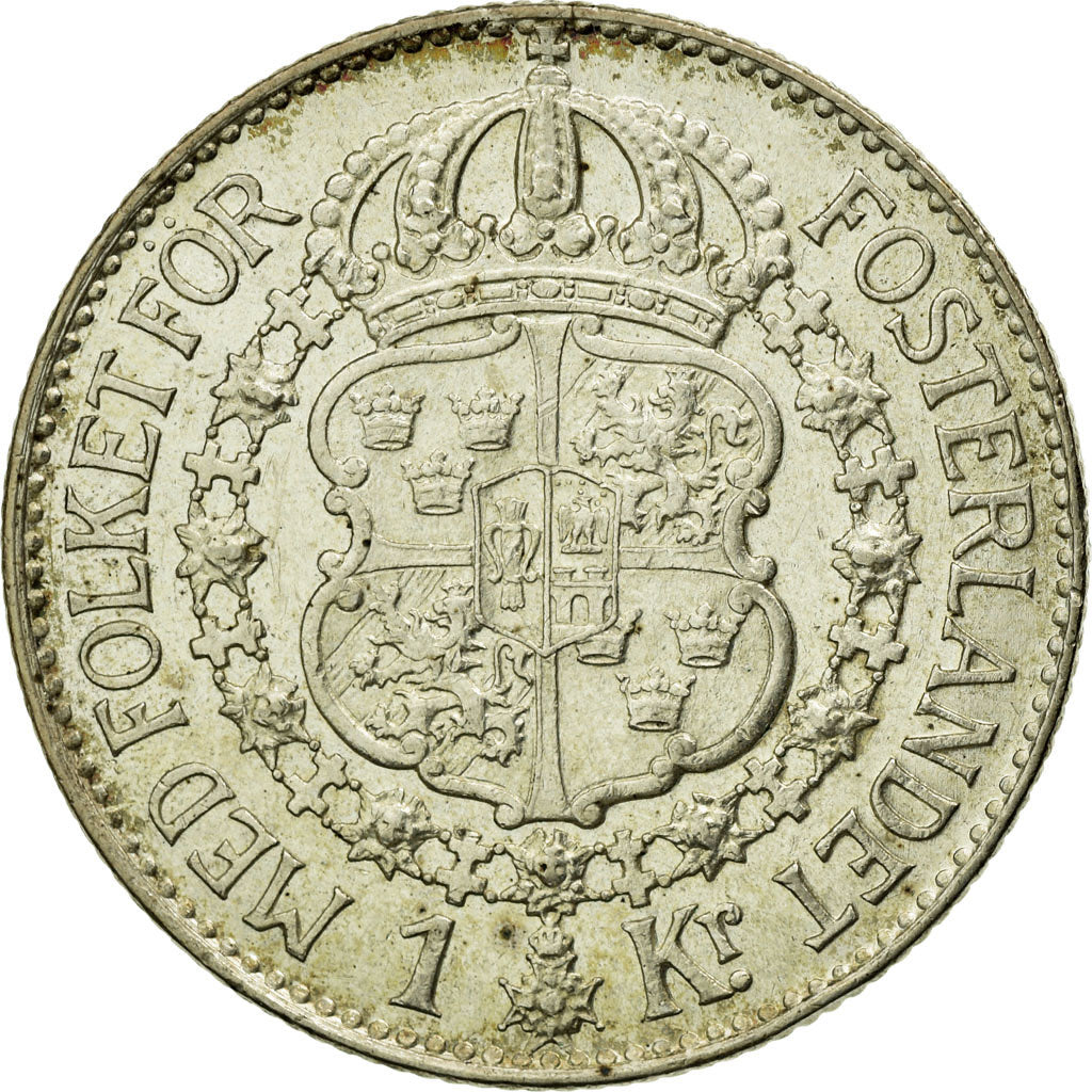Coin, Sweden, Gustaf V, Krona, 1937, AU(55-58), Silver, KM:786.2