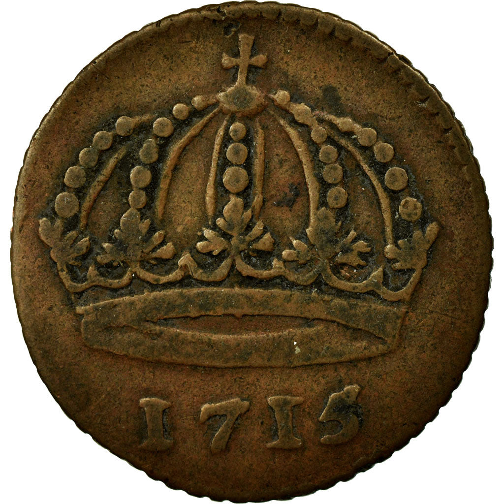 Münze, Schweden, Carl XII, Daler, 1715, SS, Kupfer, KM:352