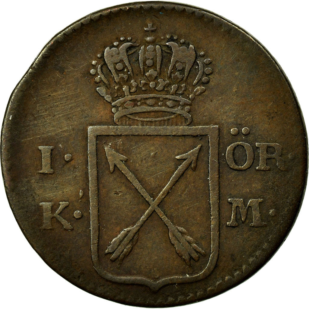 Coin, Sweden, Frederick I, Ore, K.M., 1750, EF(40-45), Copper, KM:383.1
