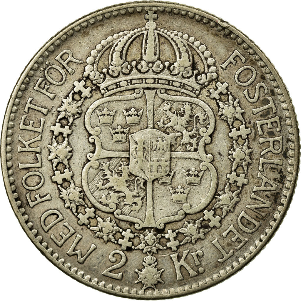 Coin, Sweden, Gustaf V, 2 Kronor, 1913, EF(40-45), Silver, KM:787