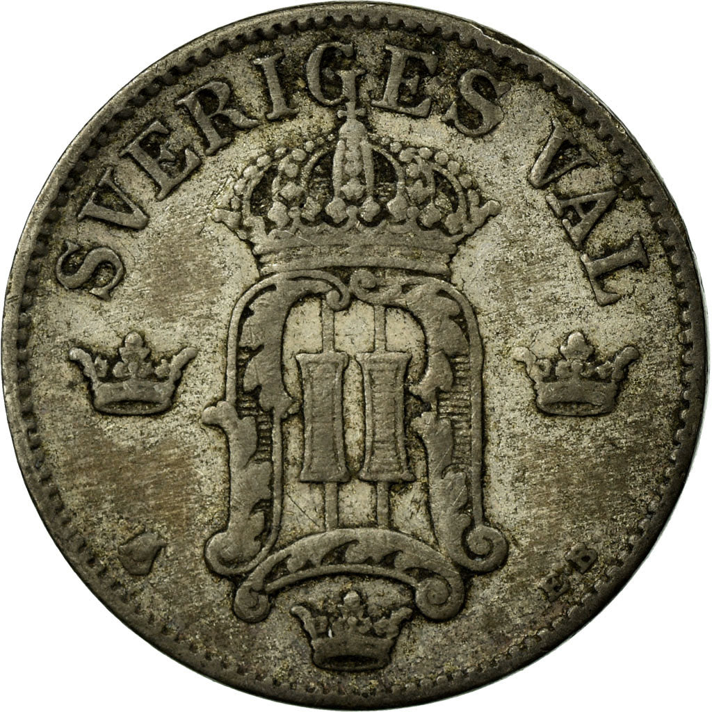 Coin, Sweden, Oscar II, 10 Öre, 1907, EF(40-45), Silver, KM:774