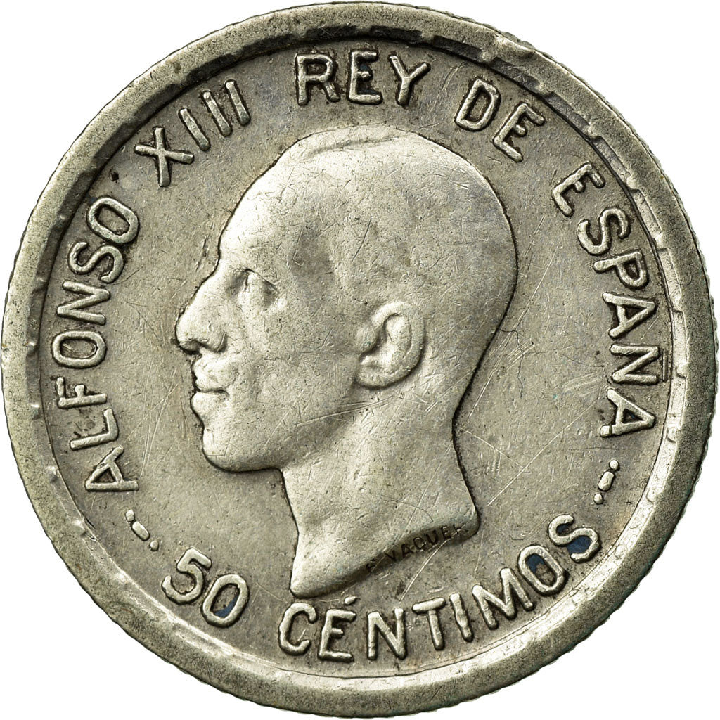 Moneda, España, Alfonso XIII, 50 Centimos, 1926, Madrid, MBC, Plata, KM:741