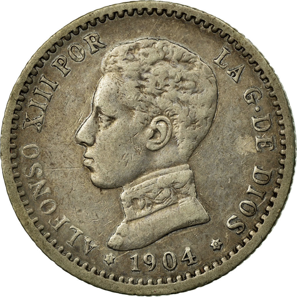 Coin, Spain, Alfonso XIII, 50 Centimos, 1904, Madrid, VF(30-35), Silver, KM:723