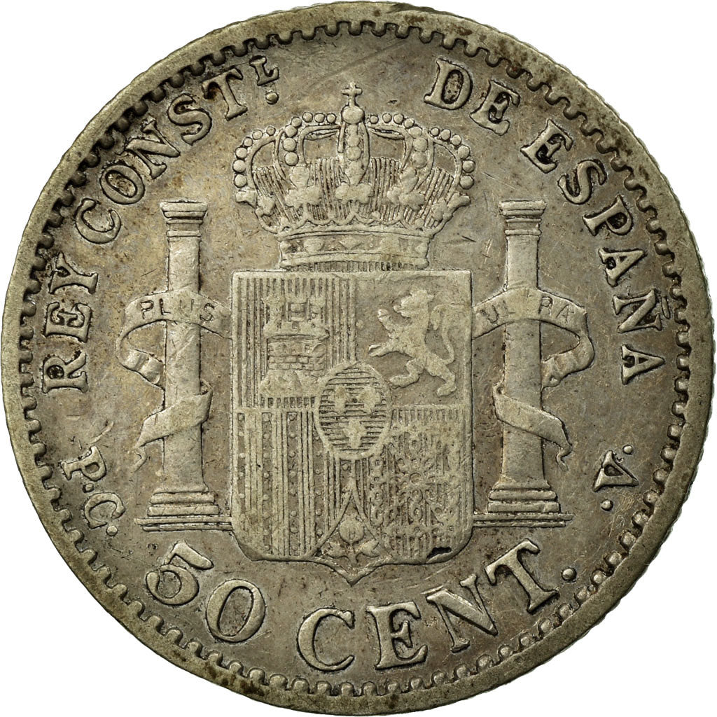 Coin, Spain, Alfonso XIII, 50 Centimos, 1904, Madrid, VF(30-35), Silver, KM:723