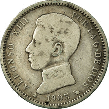 Coin, Spain, Alfonso XIII, Peseta, 1903, Madrid, VF(20-25), Silver, KM:721