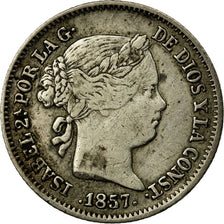 Moeda, Espanha, Isabel II, Real, 1857, Madrid, EF(40-45), Prata, KM:606.1