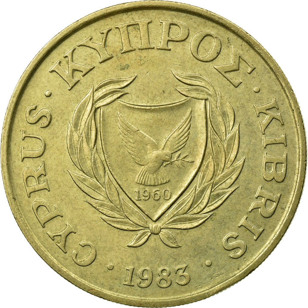 Coin, Cyprus, 20 Cents, 1983, EF(40-45), Nickel-brass, KM:57.1