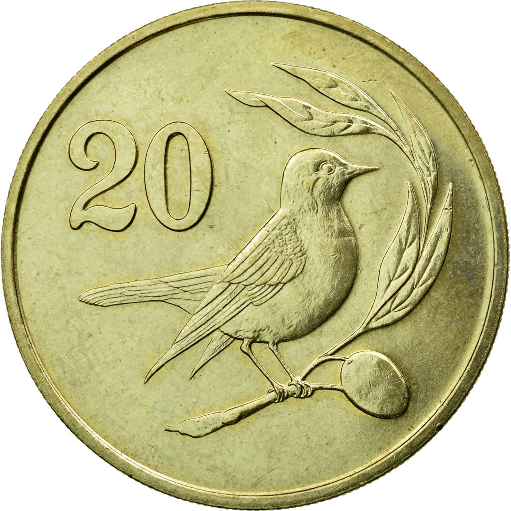 Coin, Cyprus, 20 Cents, 1983, AU(55-58), Nickel-brass, KM:57.1