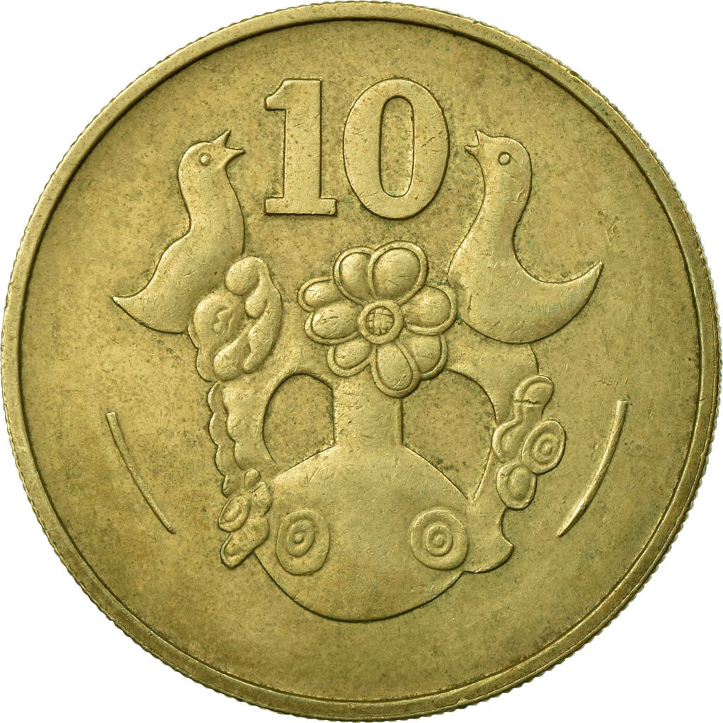 Coin, Cyprus, 10 Cents, 1983, VF(30-35), Nickel-brass, KM:56.1