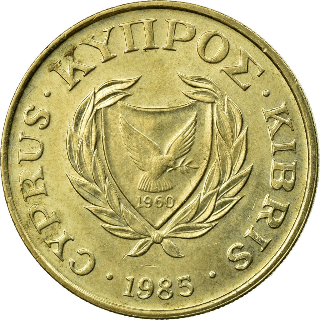Münze, Zypern, 10 Cents, 1985, SS+, Nickel-brass, KM:56.2