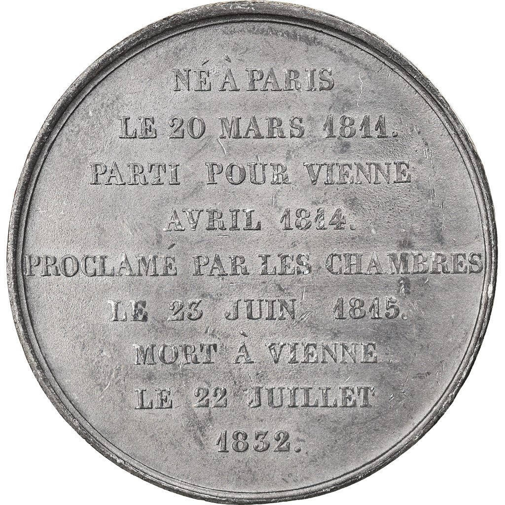 France, Medal, Napoléon II l'Aiglon, History, Caqué, AU(55-58), Tin