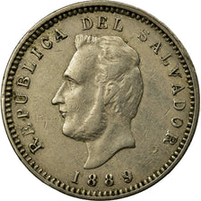 Coin, El Salvador, 3 Centavos, 1889, Heaton, EF(40-45), Copper-nickel, KM:107
