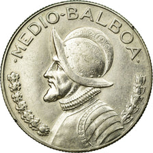 Coin, Panama, 1/2 Balboa, 1967, U.S. Mint, EF(40-45), Silver, KM:12a.1