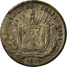 Moneda, Costa Rica, 5 Centavos, 1875, MBC, Plata, KM:110