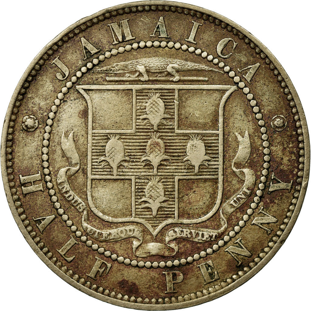 Coin, Jamaica, Victoria, 1/2 Penny, 1882, Heaton, VF(30-35), Copper-nickel