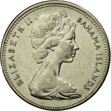 Coin, Bahamas, Elizabeth II, 25 Cents, 1966, Franklin Mint, EF(40-45), Nickel