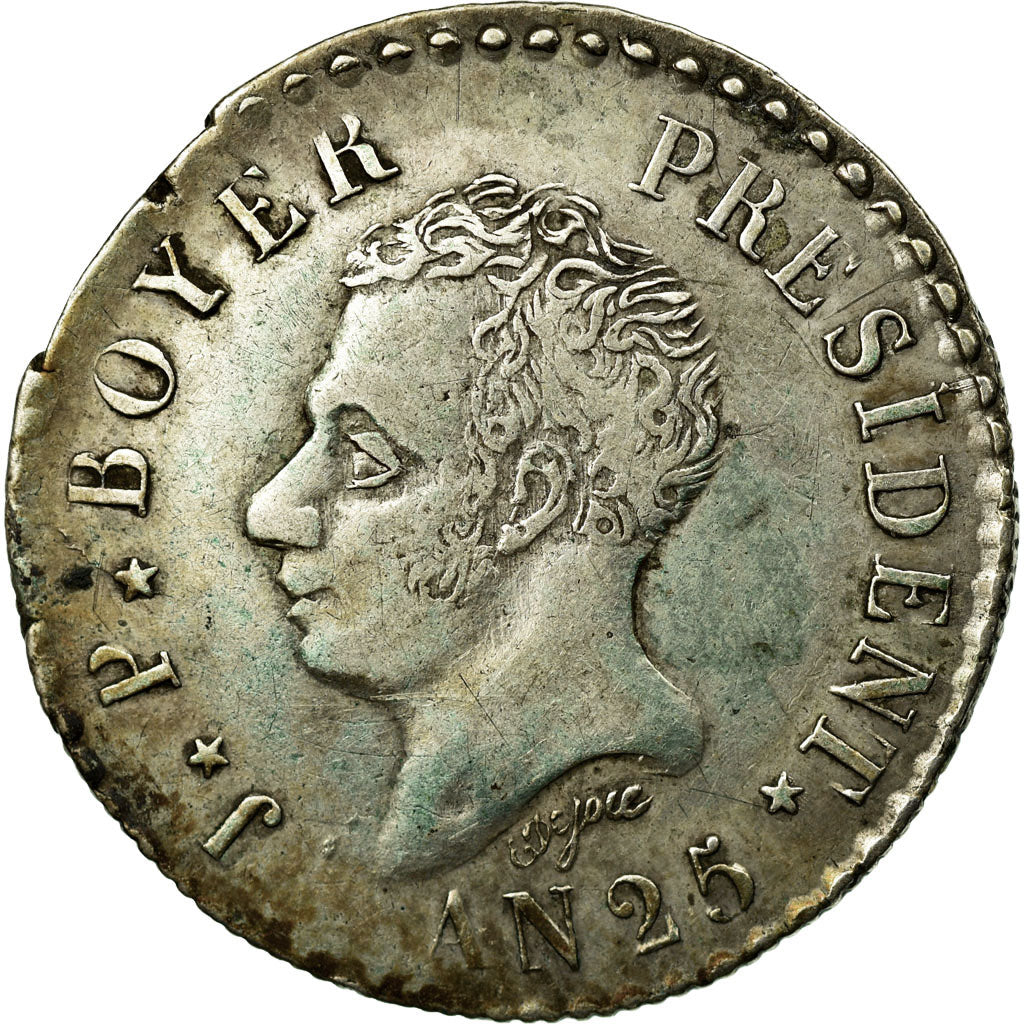 Coin, Haiti, 50 Centimes, 1828, EF(40-45), Silver, KM:20