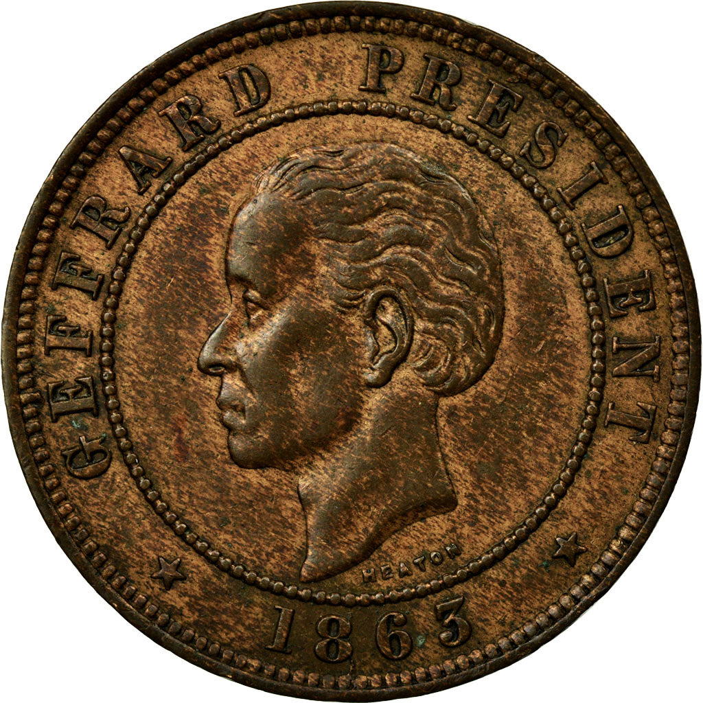 Coin, Haiti, 20 Centimes, 1863, EF(40-45), Bronze, KM:41