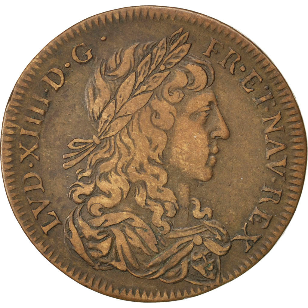 France, Royal, Token, AU(50-53), Copper, 23, Feuardent #12477, 6.90