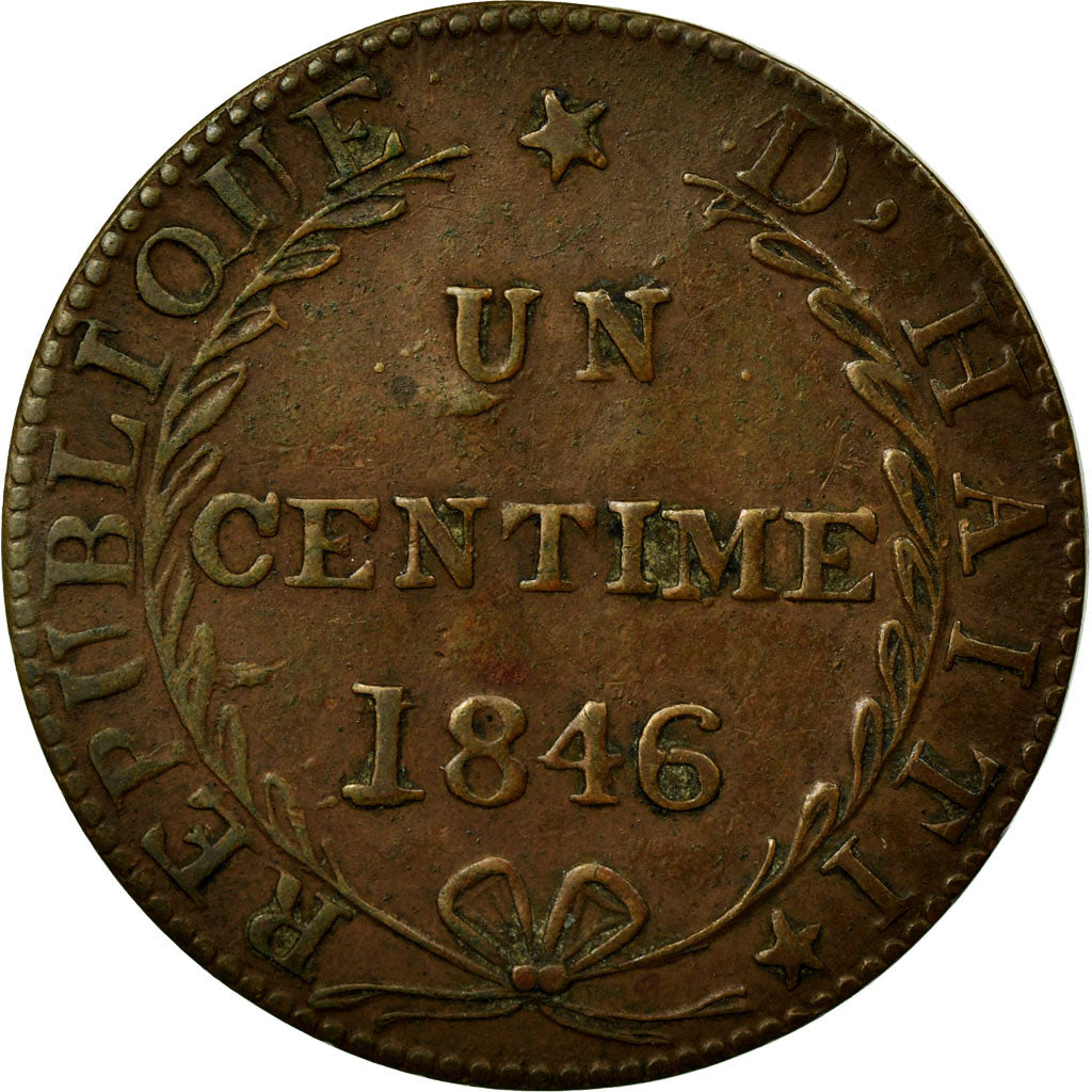 Munten, Haïti, Centime, 1846, ZF, Koper, KM:24