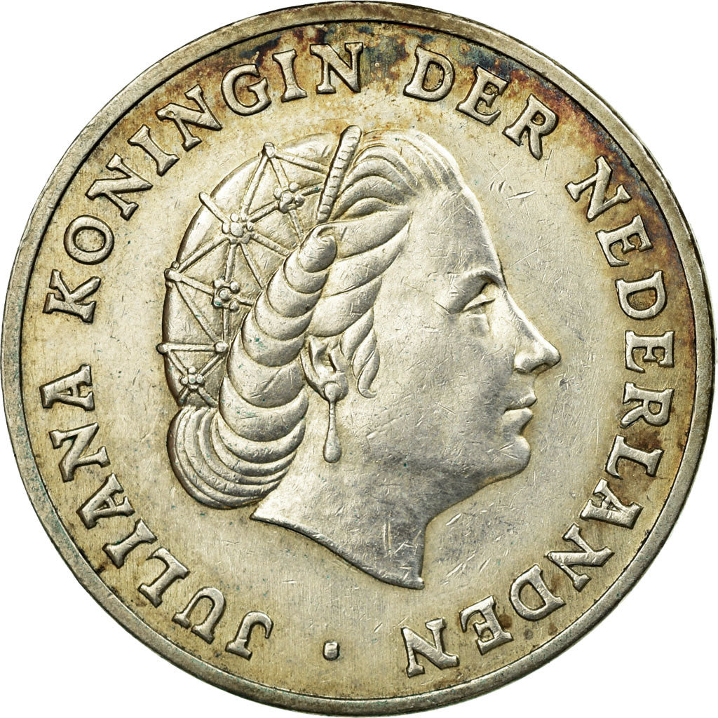 Coin, Netherlands Antilles, Juliana, Gulden, 1963, EF(40-45), Silver, KM:2