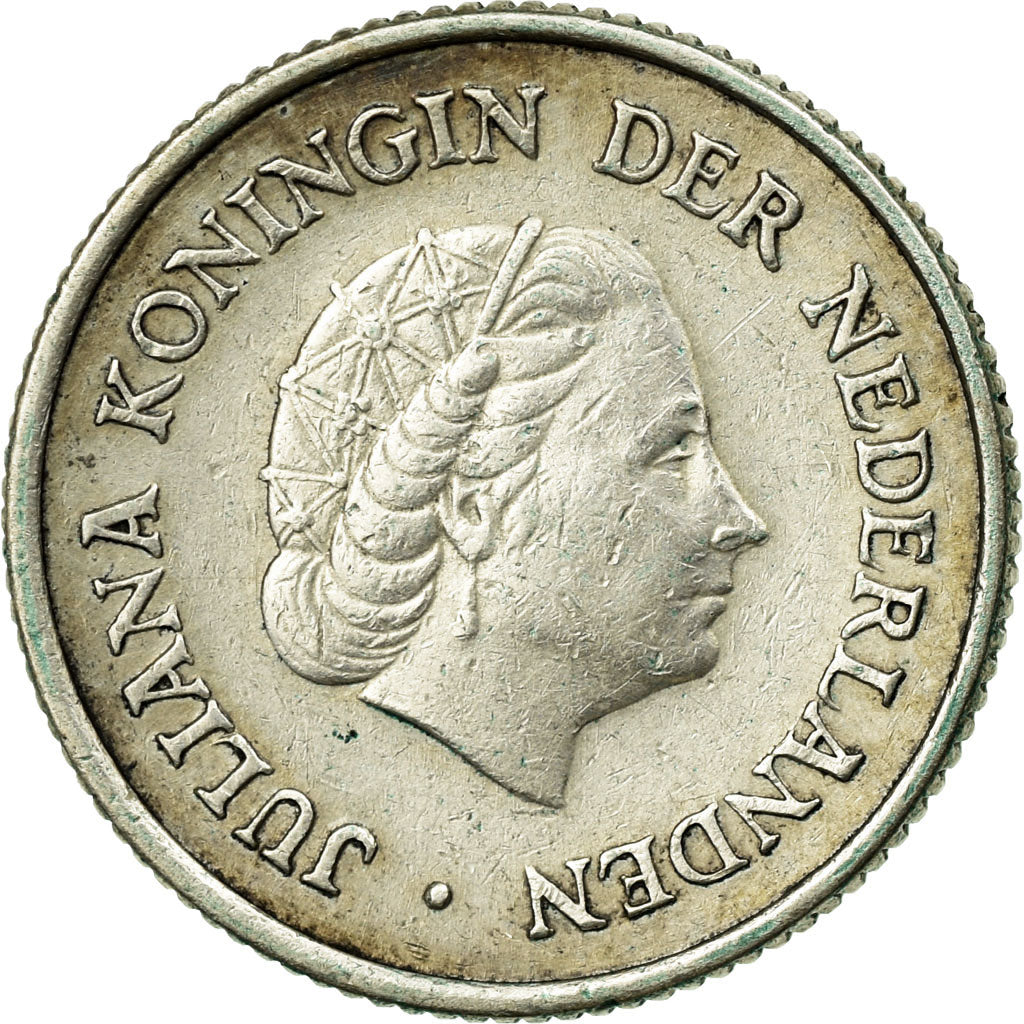 Monnaie, Netherlands Antilles, Juliana, 1/4 Gulden, 1954, TTB, Argent, KM:4