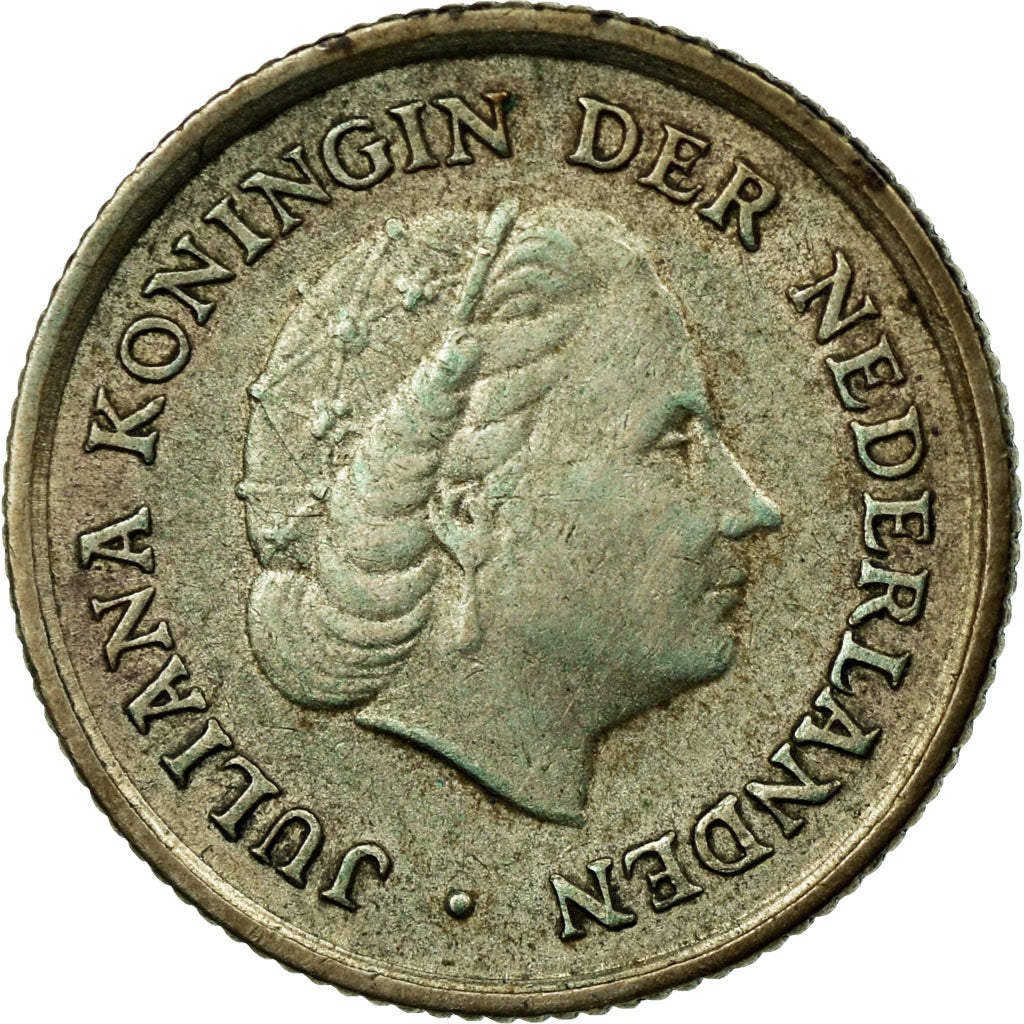Moneta, Antille olandesi, Juliana, 1/10 Gulden, 1963, BB, Argento, KM:3