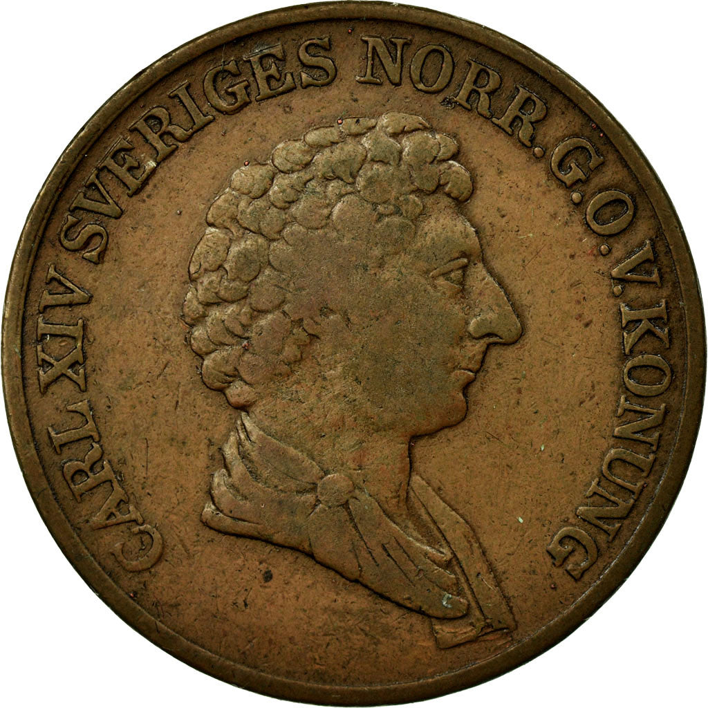 Coin, Sweden, Carl XIV Johan, Skilling, 1840, EF(40-45), Copper, KM:642