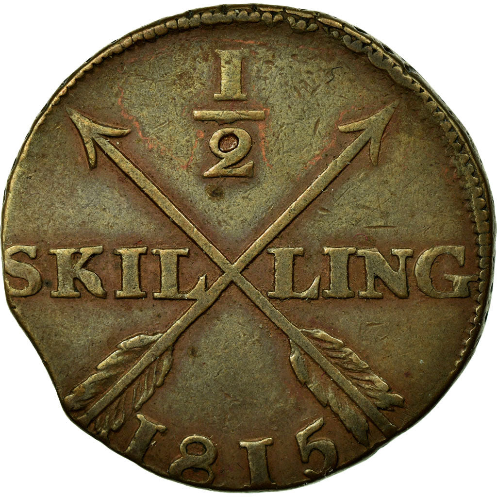 Monnaie, Suède, Carl XIII, 1/2 Skilling, 1815, TTB, Cuivre, KM:590