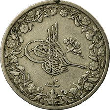 Coin, Egypt, Abdul Hamid II, 2/10 Qirsh, 1884, Misr, EF(40-45), Copper-nickel
