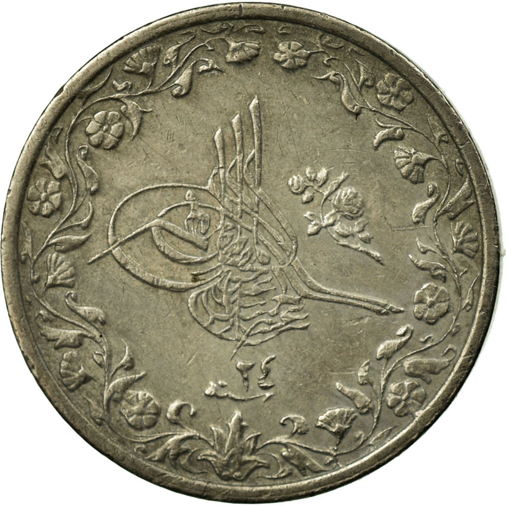 Coin, Egypt, Abdul Hamid II, 1/10 Qirsh, 1898, Misr, EF(40-45), Copper-nickel