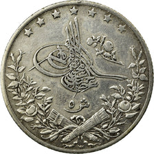 Coin, Egypt, Abdul Hamid II, 5 Qirsh, 1884, EF(40-45), Silver, KM:294
