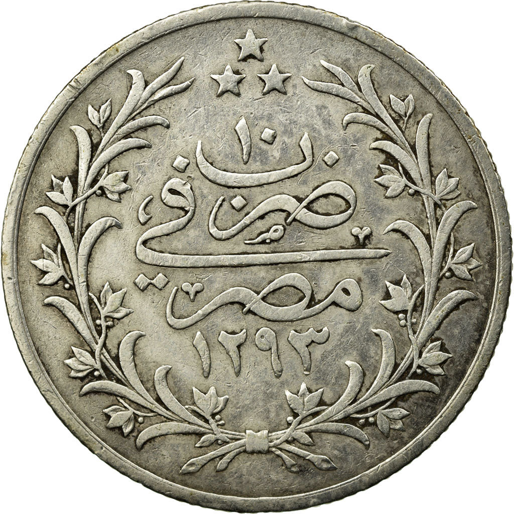 Coin, Egypt, Abdul Hamid II, 5 Qirsh, 1884, EF(40-45), Silver, KM:294