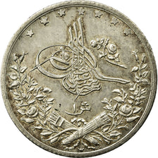 Coin, Egypt, Abdul Hamid II, Qirsh, 1891, Misr, EF(40-45), Silver, KM:292