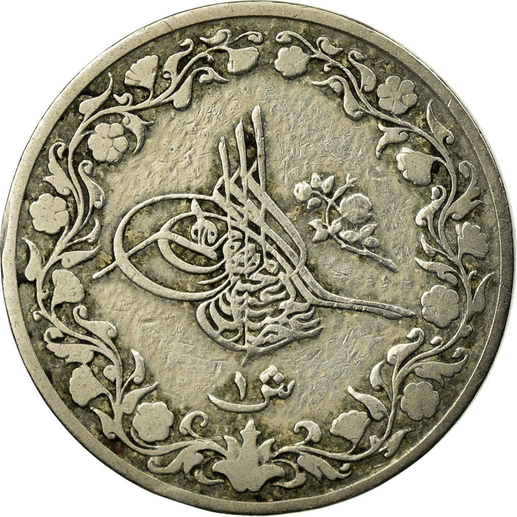 Moneta, Egitto, Abdul Hamid II, Qirsh, 1899, Misr, BB, Rame-nichel, KM:299