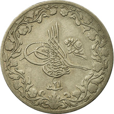 Coin, Egypt, Abdul Hamid II, 5/10 Qirsh, 1895, Misr, EF(40-45), Copper-nickel
