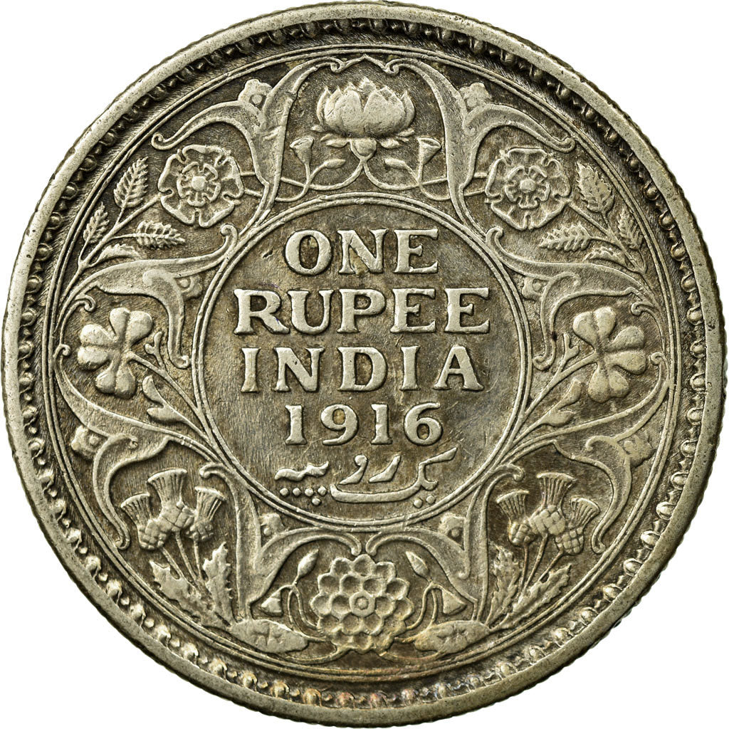 Monnaie, INDIA-BRITISH, George V, Rupee, 1916, TTB, Argent, KM:524